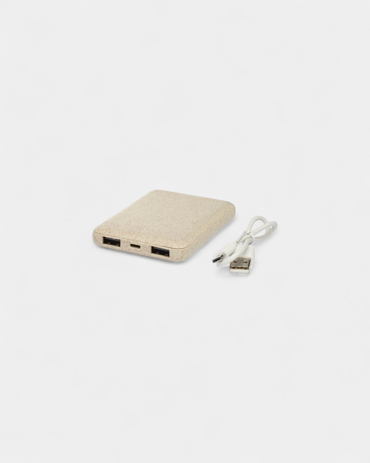 Personalisierbare Powerbank aus Weizenstroh