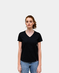 Damen-T-Shirt mit V-Ausschnitt Made in France zum Personalisieren