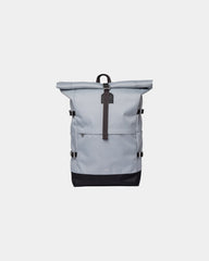 Sac à dos recyclé Sandqvist Icon Rolltop 26L à personnaliser - Ice Blue With Black Leather