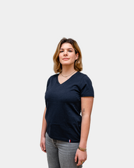 Damen-T-Shirt mit V-Ausschnitt Made in France zum Personalisieren