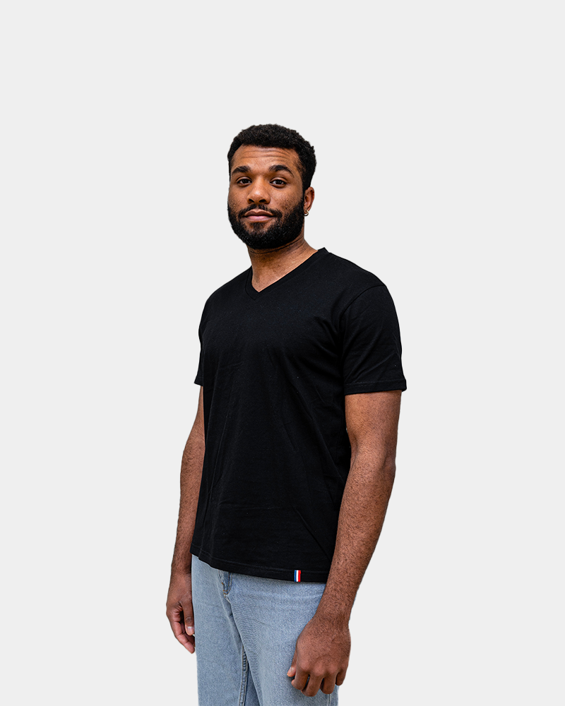 Herren-T-Shirt mit V-Ausschnitt Made in France zum Personalisieren