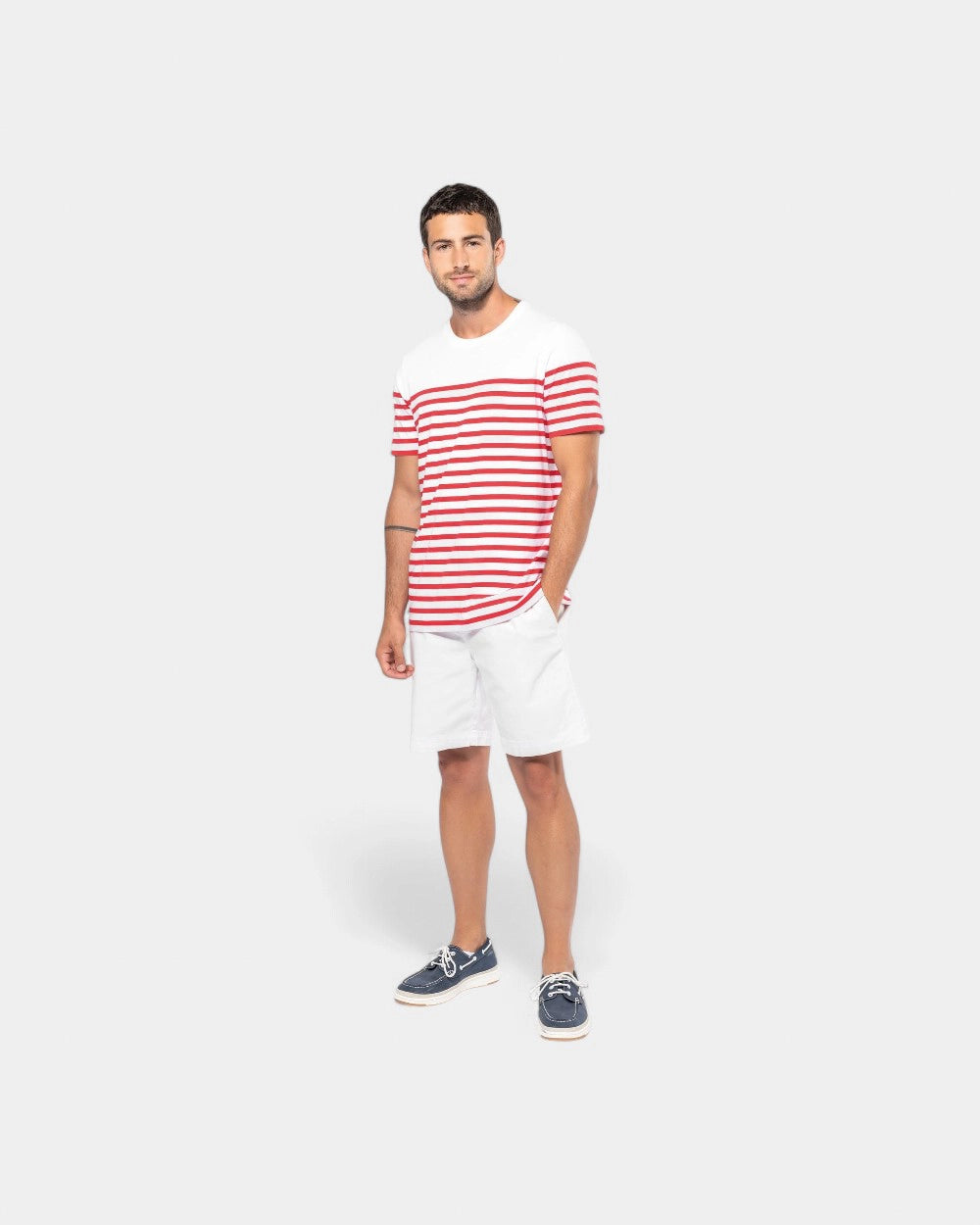 Marine-T-Shirt mit Rundhalsausschnitt für Herren zum Personalisieren