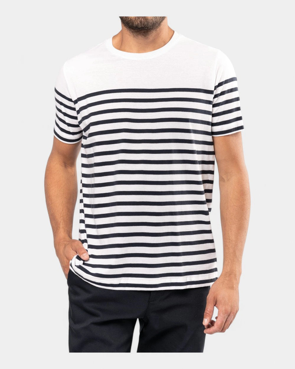Marine-T-Shirt mit Rundhalsausschnitt für Herren zum Personalisieren