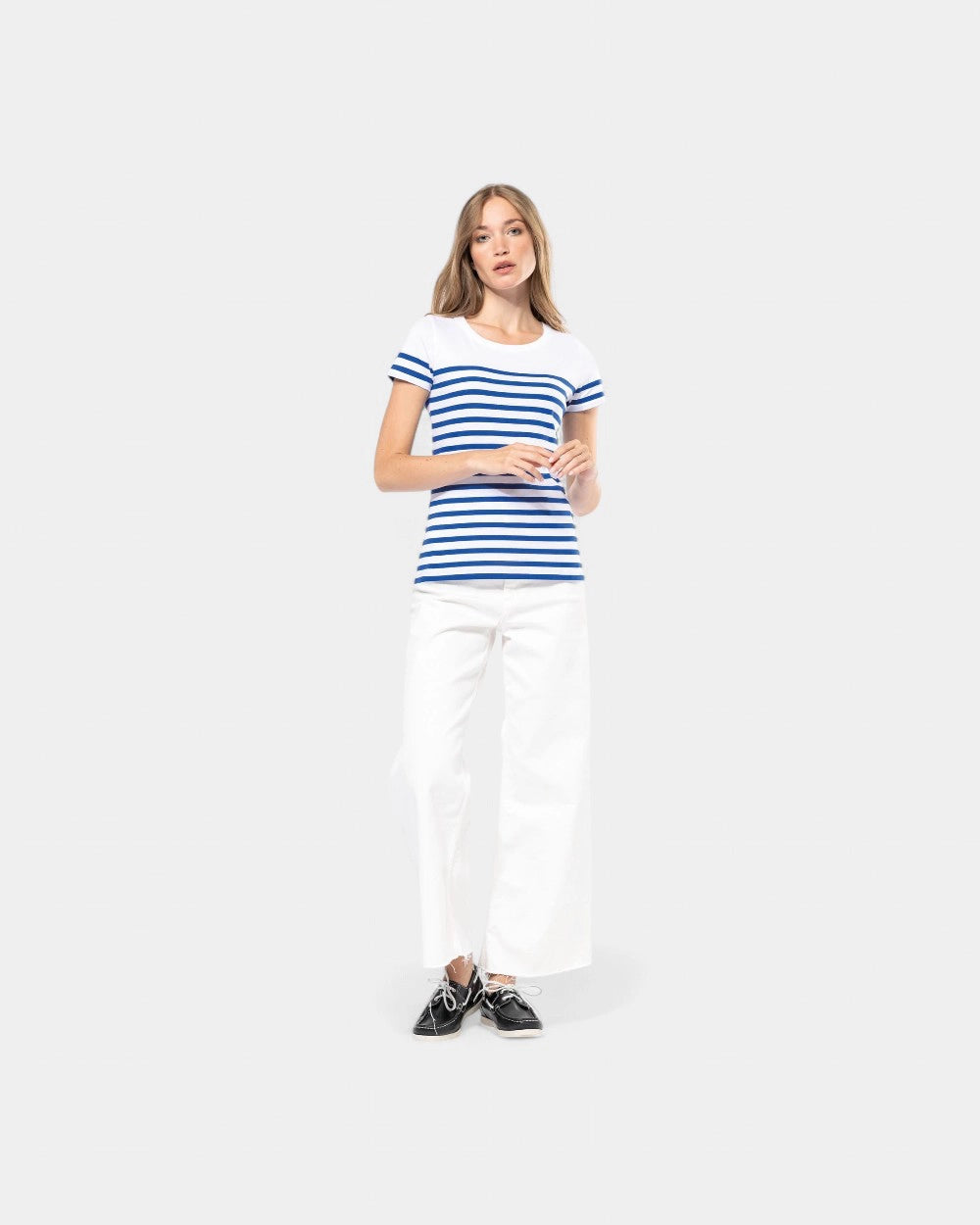 Marine-T-Shirt mit Rundhalsausschnitt für Damen zum Personalisieren