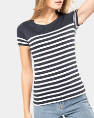 Marine-T-Shirt mit Rundhalsausschnitt für Damen zum Personalisieren