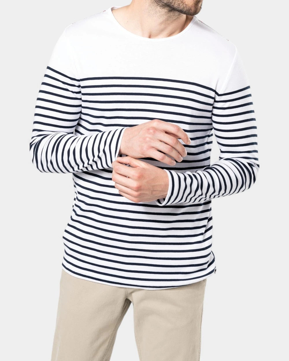 Marinière für Herren mit langen Ärmeln zum Personalisieren