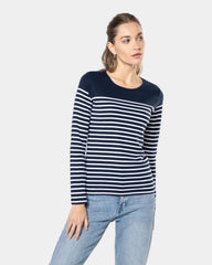 Marinière für Damen mit langen Ärmeln zum Personalisieren