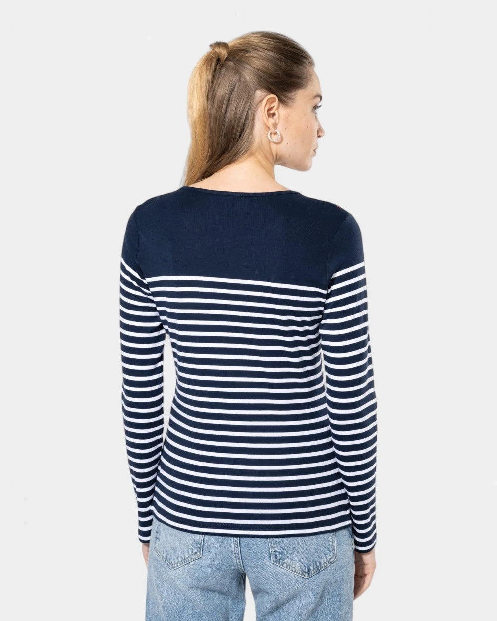 Marinière für Damen mit langen Ärmeln zum Personalisieren