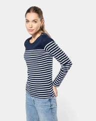 Marinière für Damen mit langen Ärmeln zum Personalisieren
