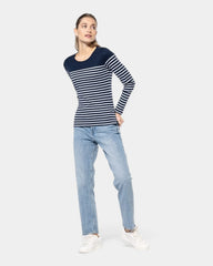 Marinière für Damen mit langen Ärmeln zum Personalisieren