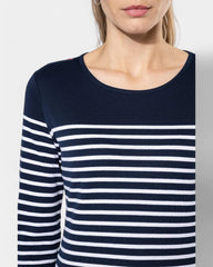 Marinière für Damen mit langen Ärmeln zum Personalisieren