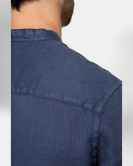 Herrenhemd mit Mao-Kragen in Washed-Optik zum Personalisieren