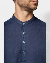 Herrenhemd mit Mao-Kragen in Washed-Optik zum Personalisieren