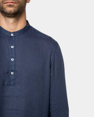 Herrenhemd mit Mao-Kragen in Washed-Optik zum Personalisieren