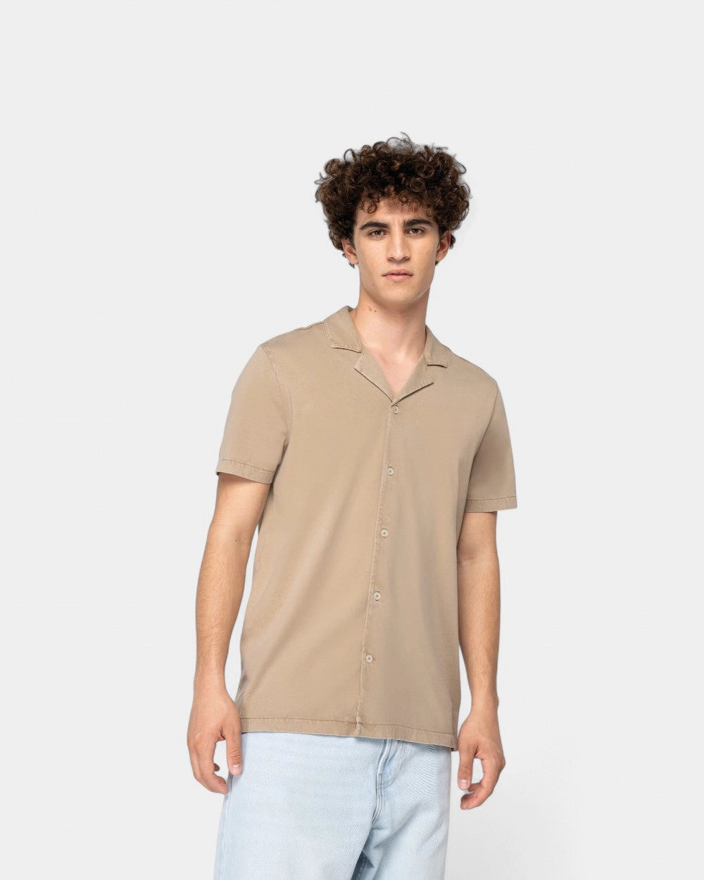 Kurzarmhemd im Washed-Look für Herren zum Personalisieren