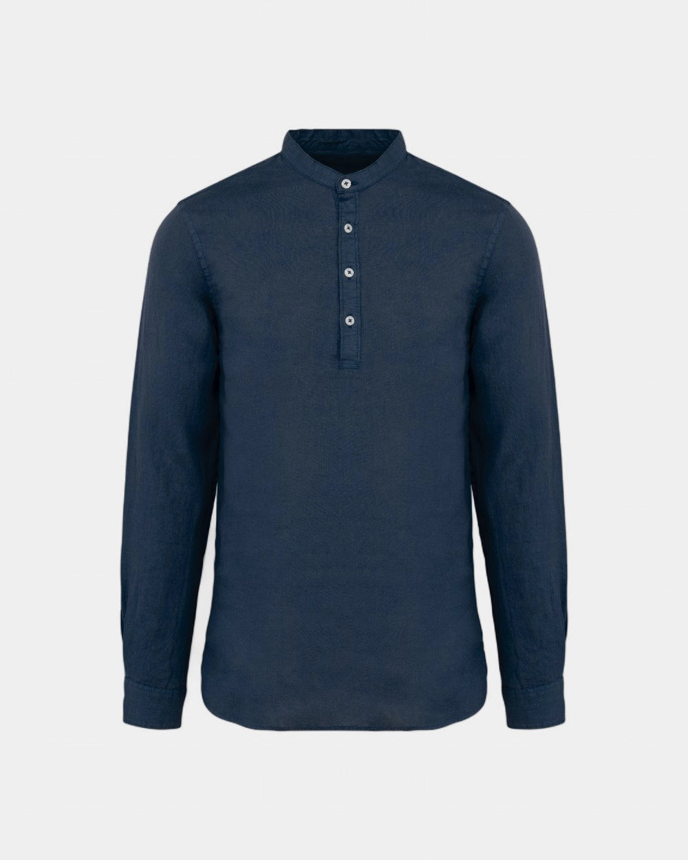 Herrenhemd mit Mao-Kragen in Washed-Optik zum Personalisieren