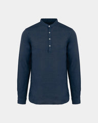 Herrenhemd mit Mao-Kragen in Washed-Optik zum Personalisieren