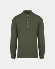 Herrenhemd mit Mao-Kragen in Washed-Optik zum Personalisieren