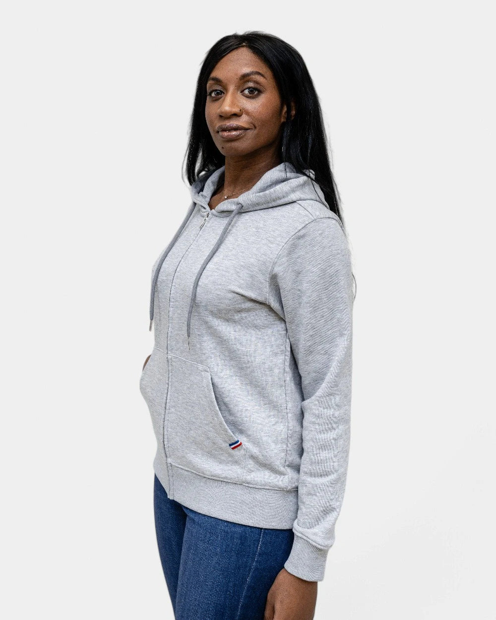 Damen-Hoodie Made in France mit Reißverschluss zum Personalisieren