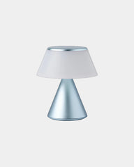 Lampe LED Aluminium Lexon Luma S zum Personalisieren - Hellblau