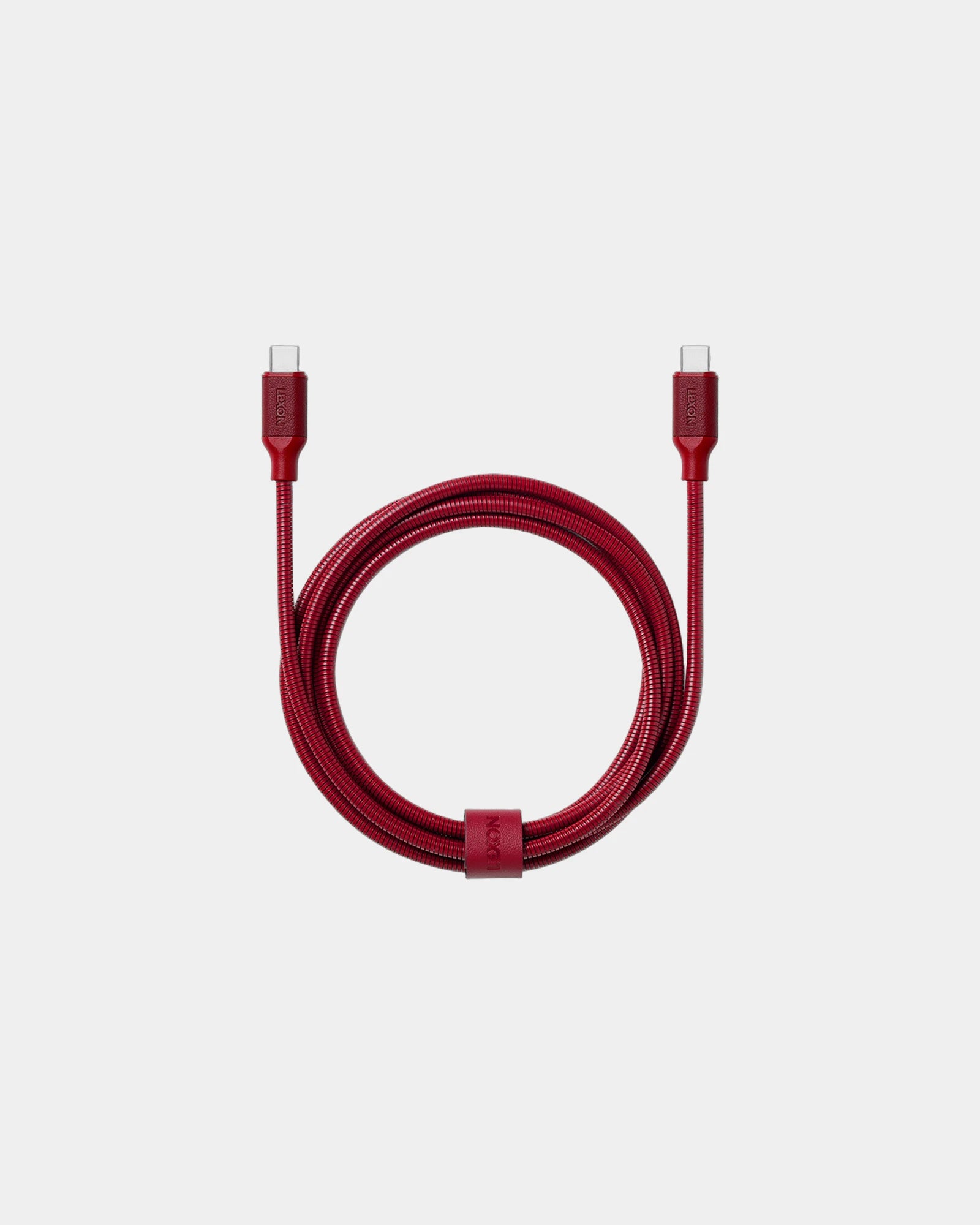 USB-C Kabel 1,5m Lexon METALI-C zum Personalisieren - Dunkelrot