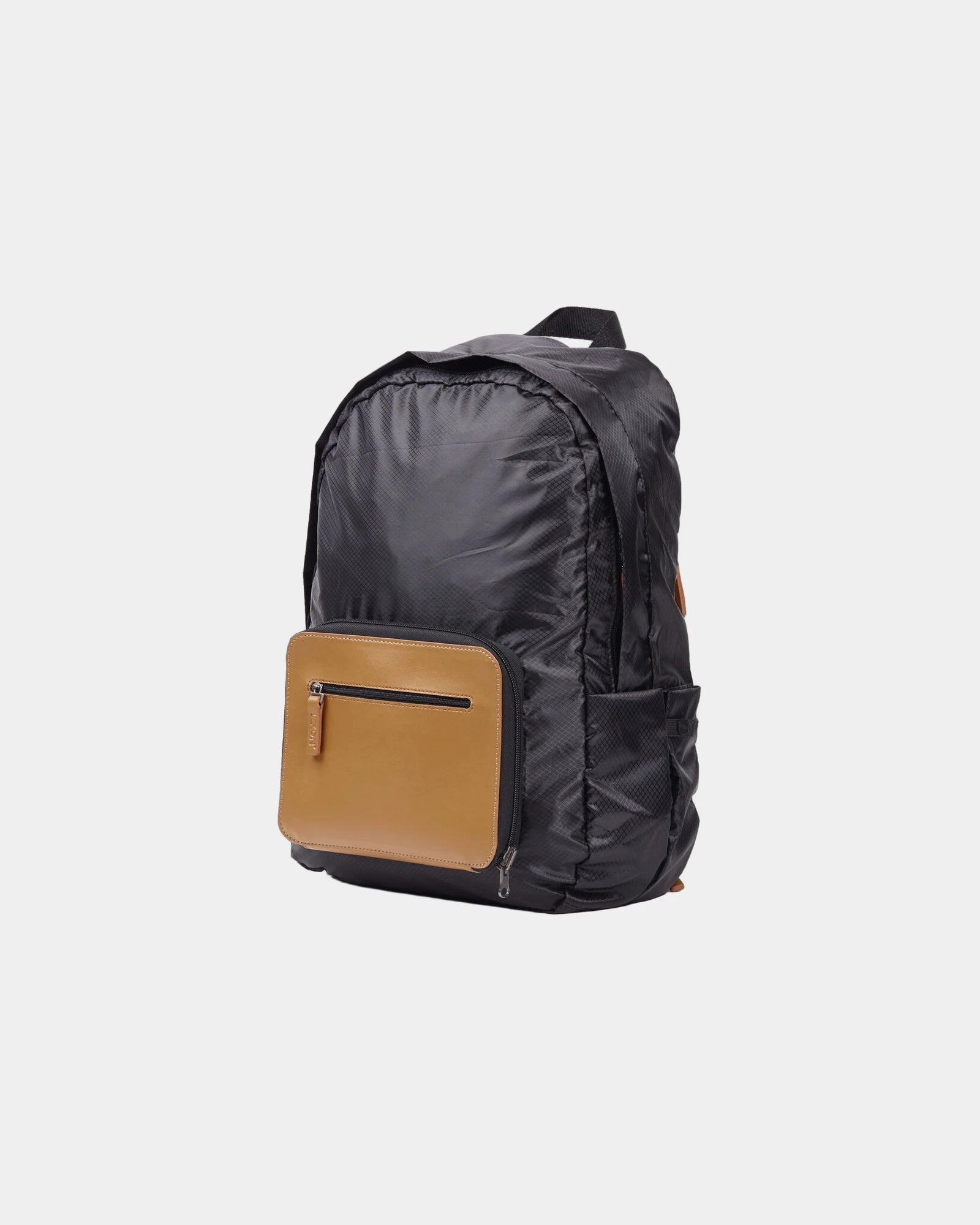 Packable Rucksack Lexon 18L zum Personalisieren - Schwarz / Cognac