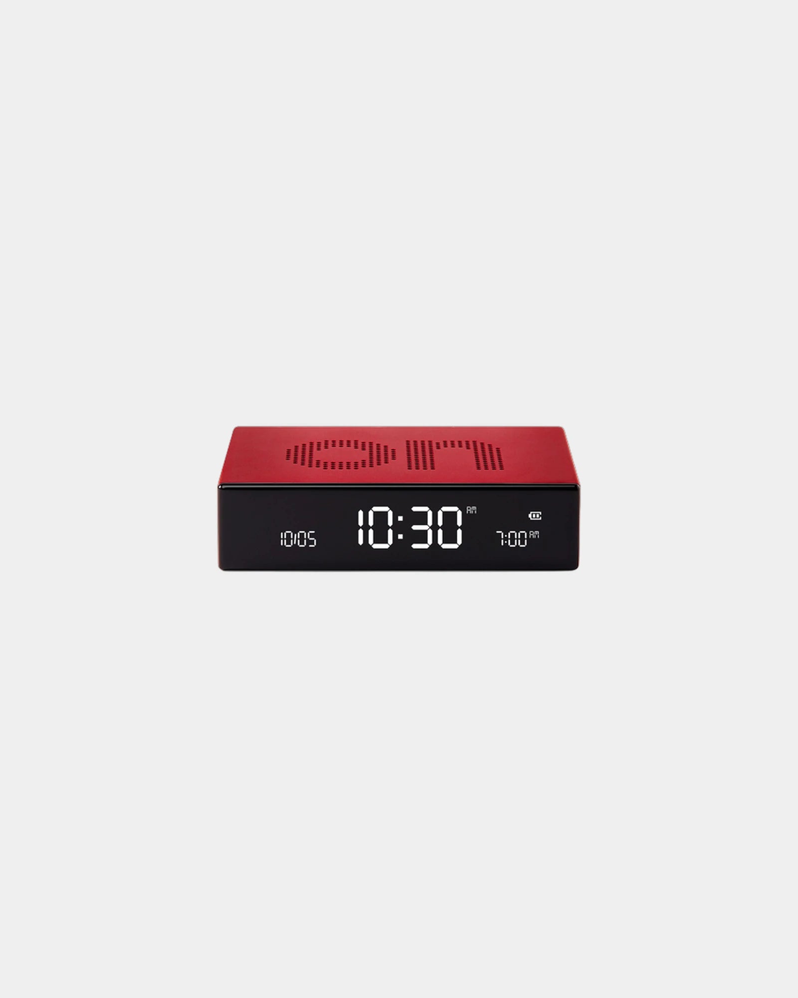 Wecker Aluminium Lexon Flip Premium zum Personalisieren - Rot