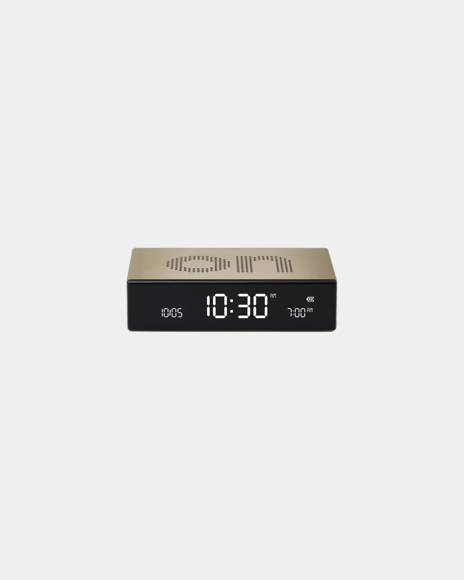 Wecker Aluminium Lexon Flip Premium zum Personalisieren - Gold