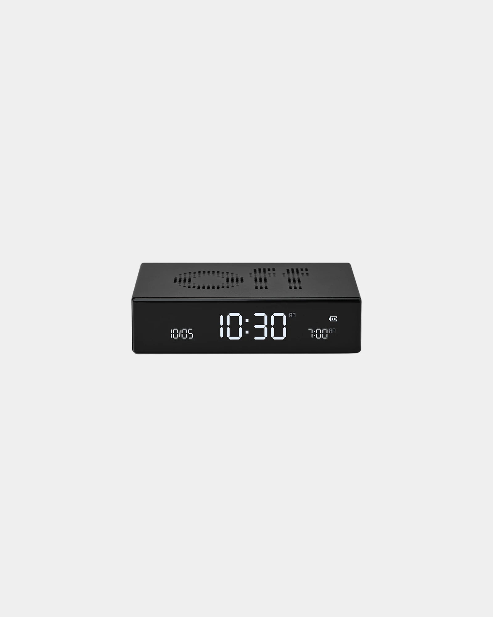 Wecker Aluminium Lexon Flip Premium zum Personalisieren - Schwarz