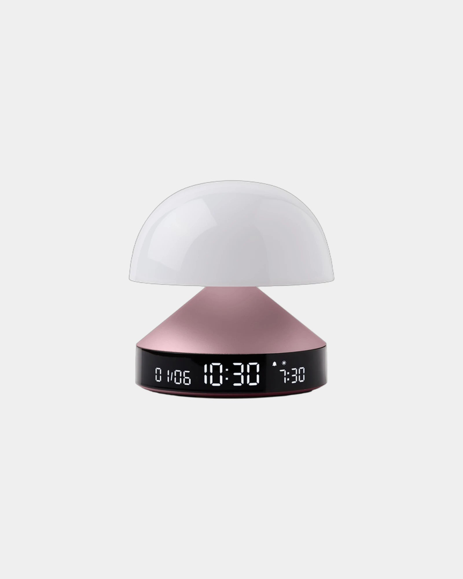 Lampe Wecker Aluminium Lexon Mina Sunrise zum Personalisieren - Hellrosa