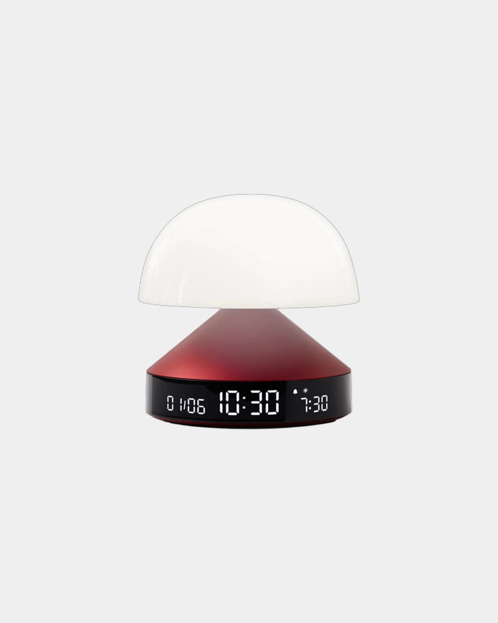 Lampe Wecker Aluminium Lexon Mina Sunrise zum Personalisieren - Dunkelrot