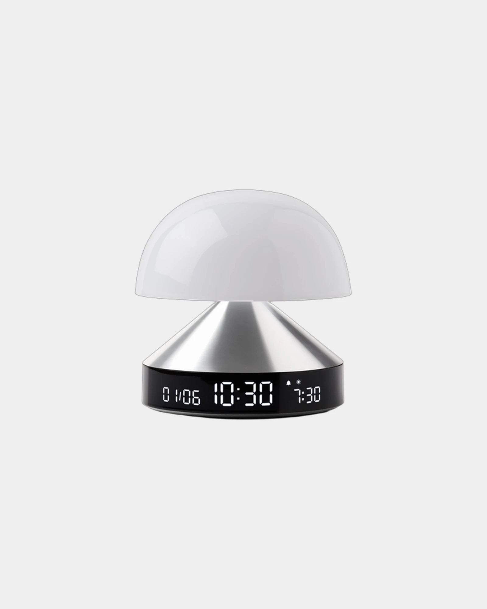 Lampe Wecker Aluminium Lexon Mina Sunrise zum Personalisieren - Poliertes Aluminium