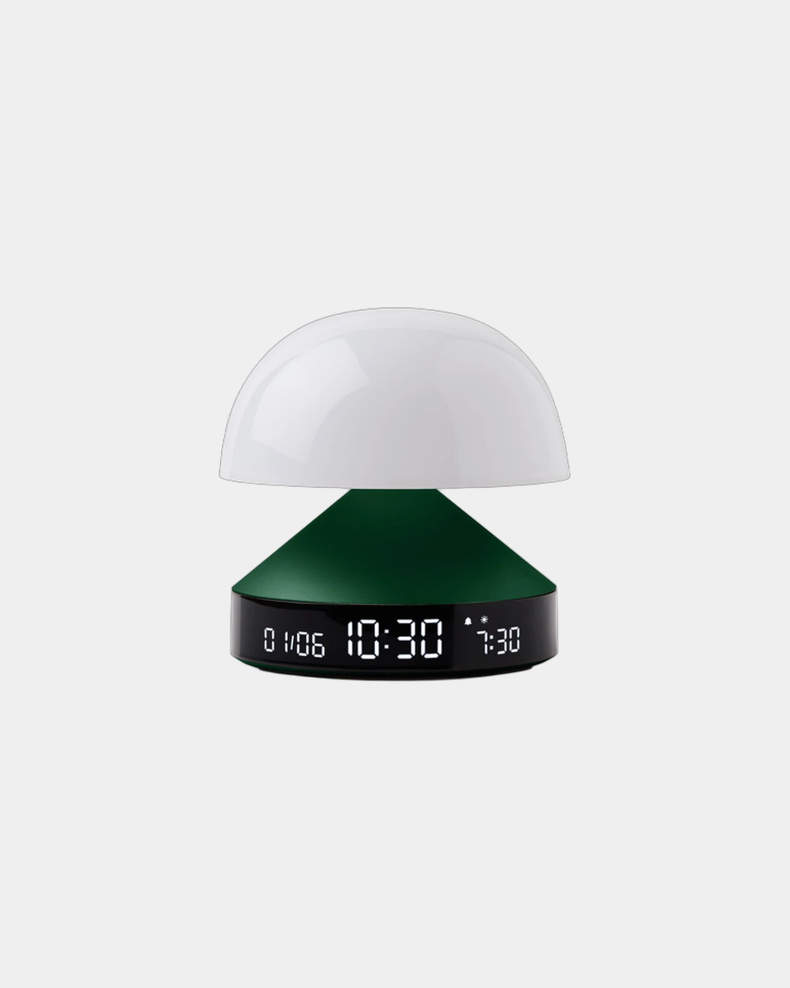 Lampe Wecker Aluminium Lexon Mina Sunrise zum Personalisieren - Dunkelgrün