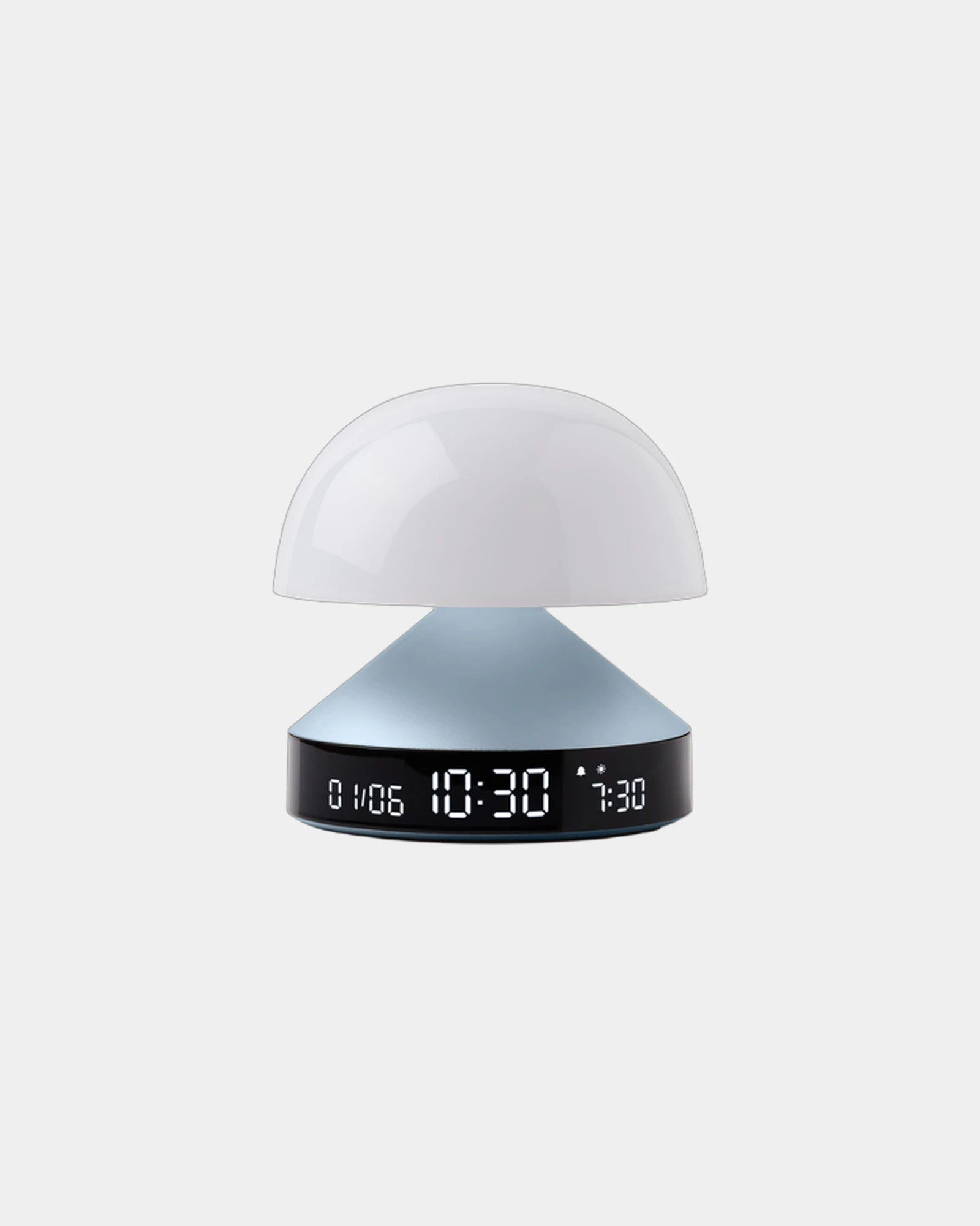 Lampe Wecker Aluminium Lexon Mina Sunrise zum Personalisieren - Hellblau