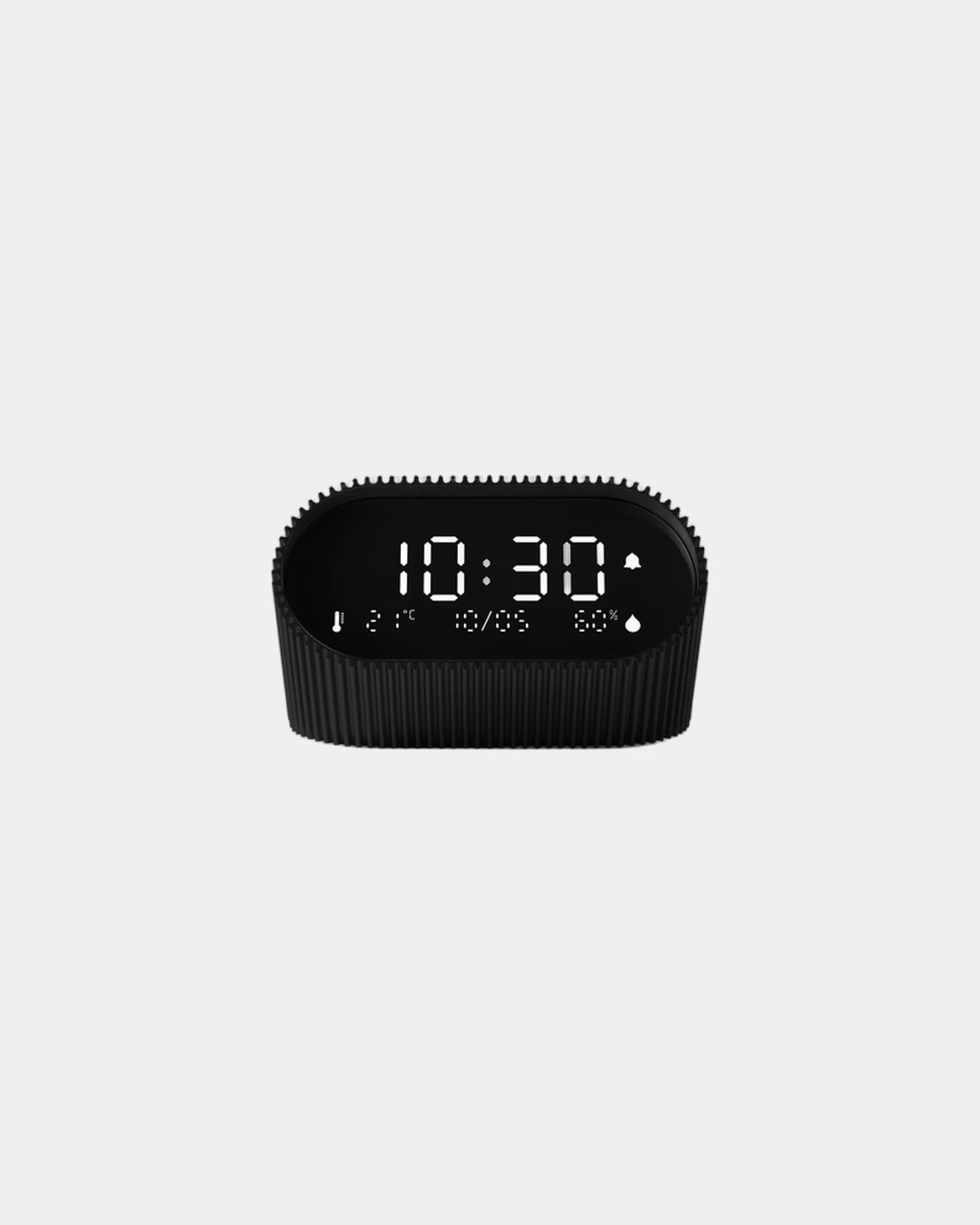 Wecker Lampe Aluminium Lexon Ray Clock zum Personalisieren - Matt Schwarz