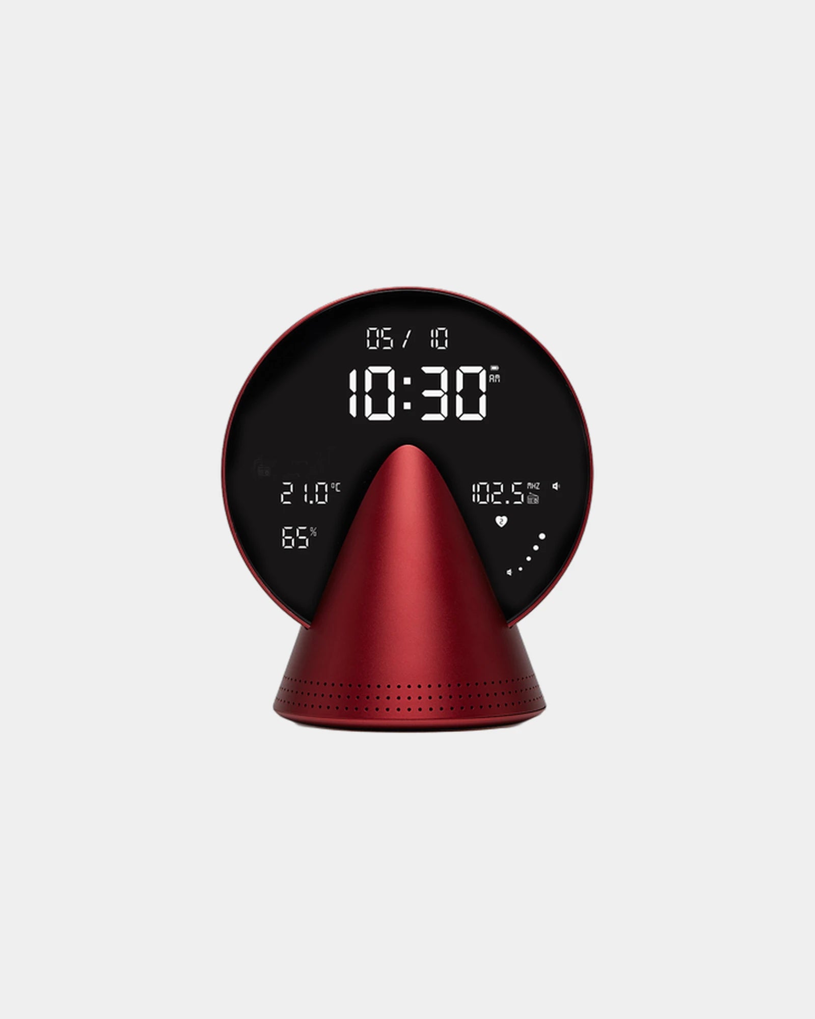 Wecker Bluetooth® Lexon Conic Clock zum Personalisieren - Kirschenrot