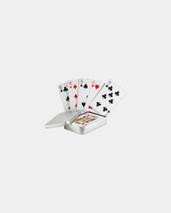 Spielkarten in Silberdose MIDOCEAN zum Personalisieren - Mattes Silber