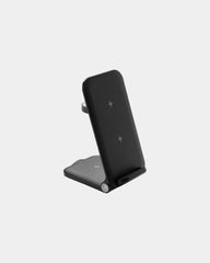 Ladegerät 15W 3 in 1 aus recyceltem ABS zum Personalisieren - Schwarz