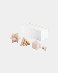 Casse-tête en bois FSC 3 pièces à personnaliser - Blanc