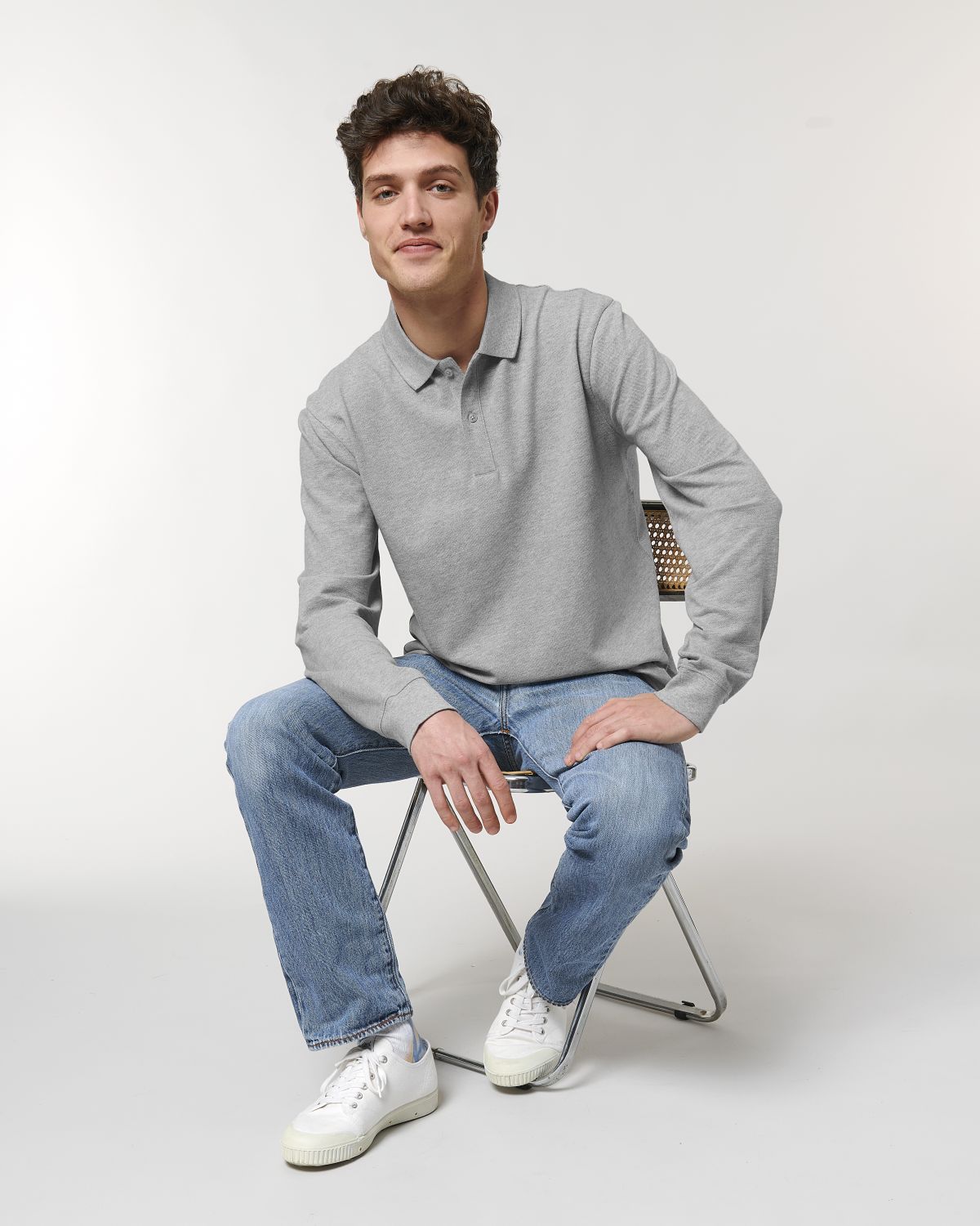 Personalisierbares Unisex-Polo mit langen Ärmeln