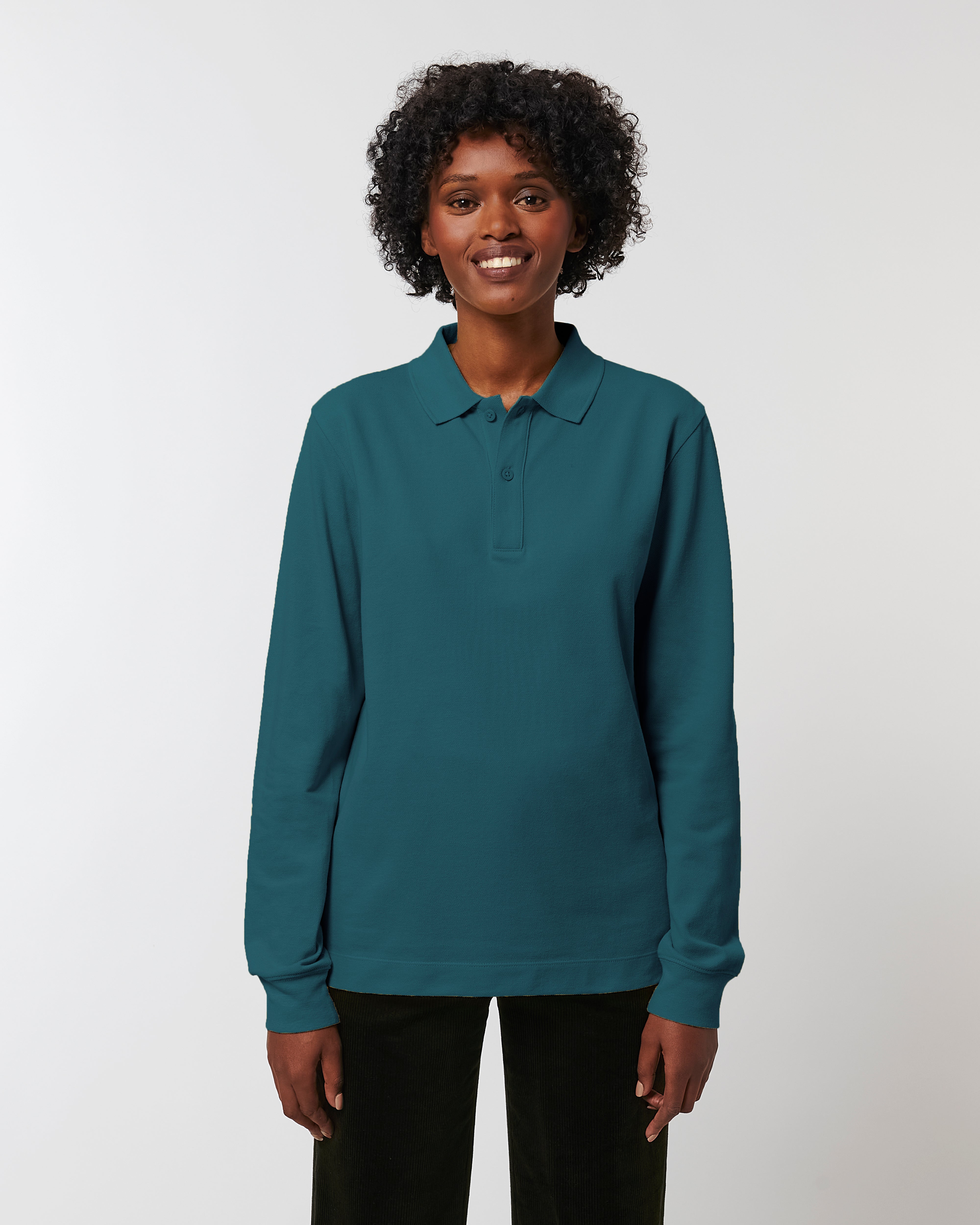 Personalisierbares Unisex-Polo mit langen Ärmeln